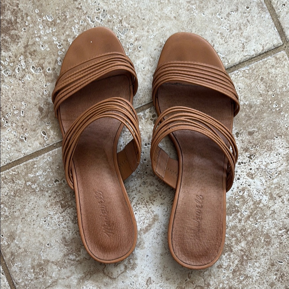 Madewell Brown Sandals Minimalist Leather Slip-On